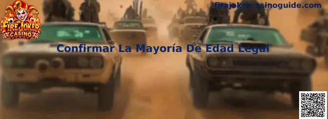 Guía visual para confirmar la mayoría de edad legal en Fire Joker Casino